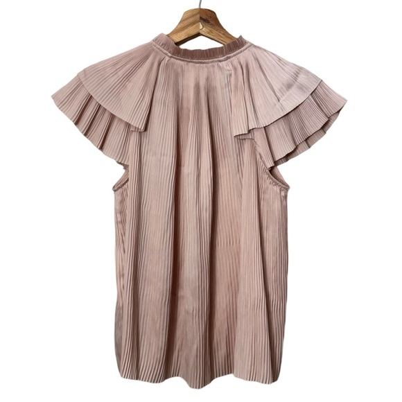 Ulla Johnson Pleated Japanese Satin Blouse In Blush Pink - Picture 6 of 12
